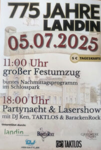 Landin Jubiläum am 5. Juli 2025, Festumzug und Party.